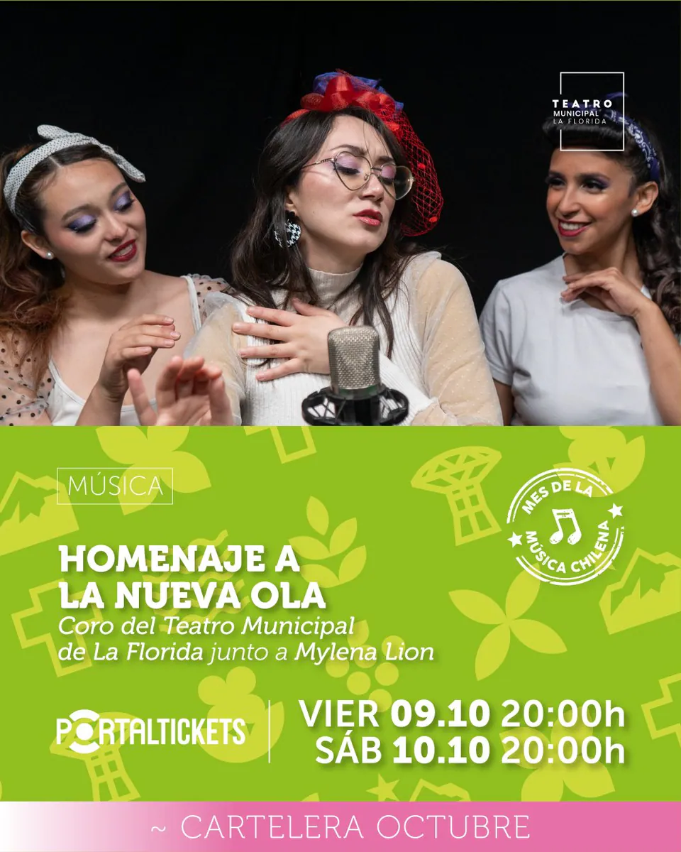 HOMENAJE A LA NUEVA OLA - VIERNES 09 DE OCTUBRE EN TEATRO MUNICIPAL DE LA FLORIDA