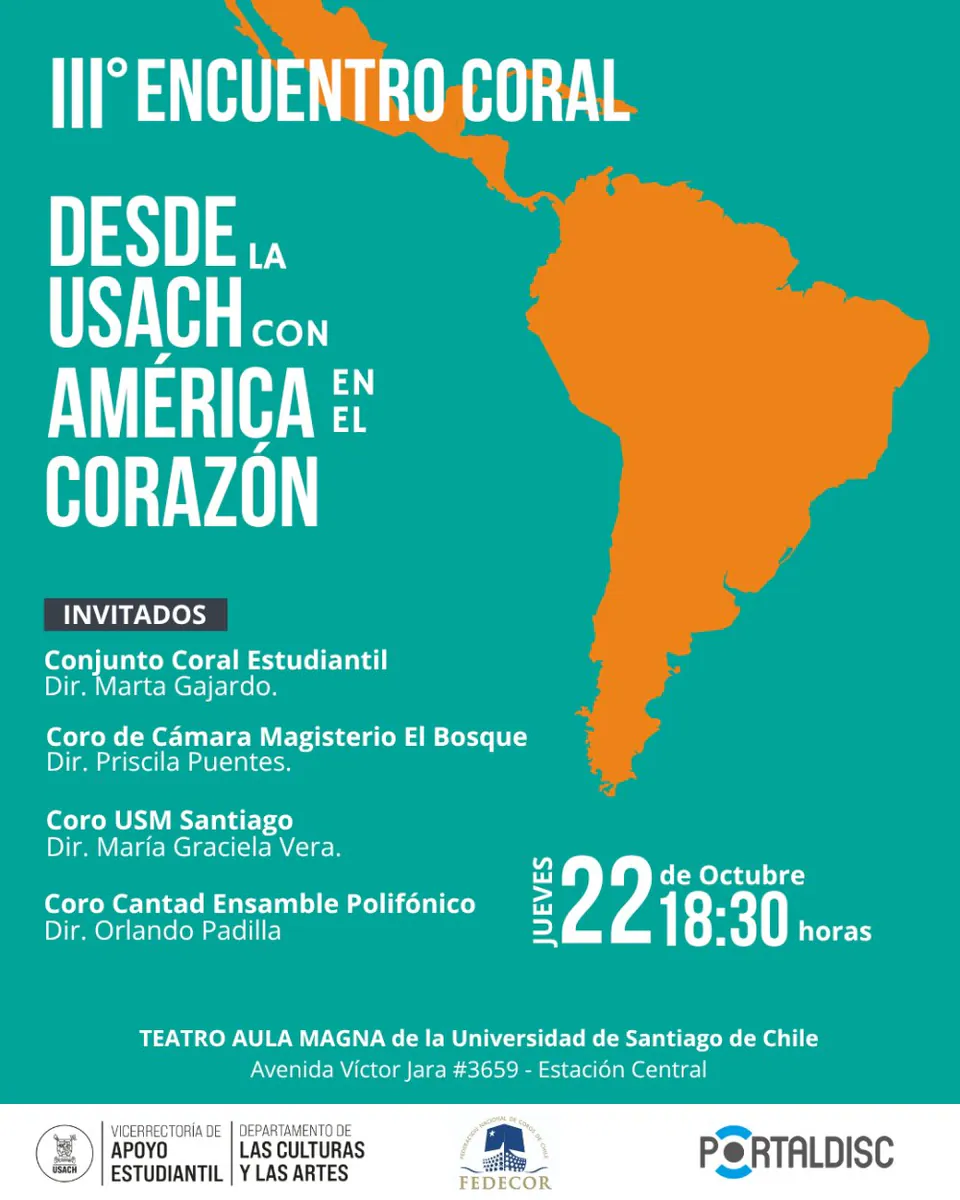 TERCERA VERSIÓN DEL ENCUENTRO CORAL “DESDE LA USACH CON AMÉRICA EN EL CORAZÓN”