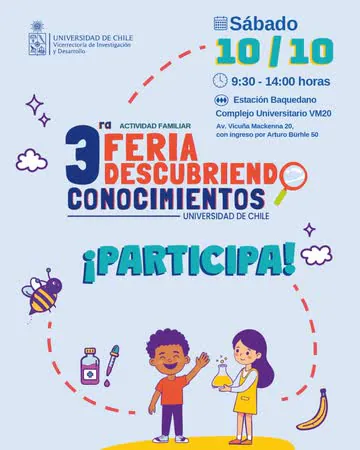 FERIA DESCUBRIENDO CONOCIMIENTOS 2026 – COMPLEJO UNIVERSITARIO VM20 U. DE CHILE.
