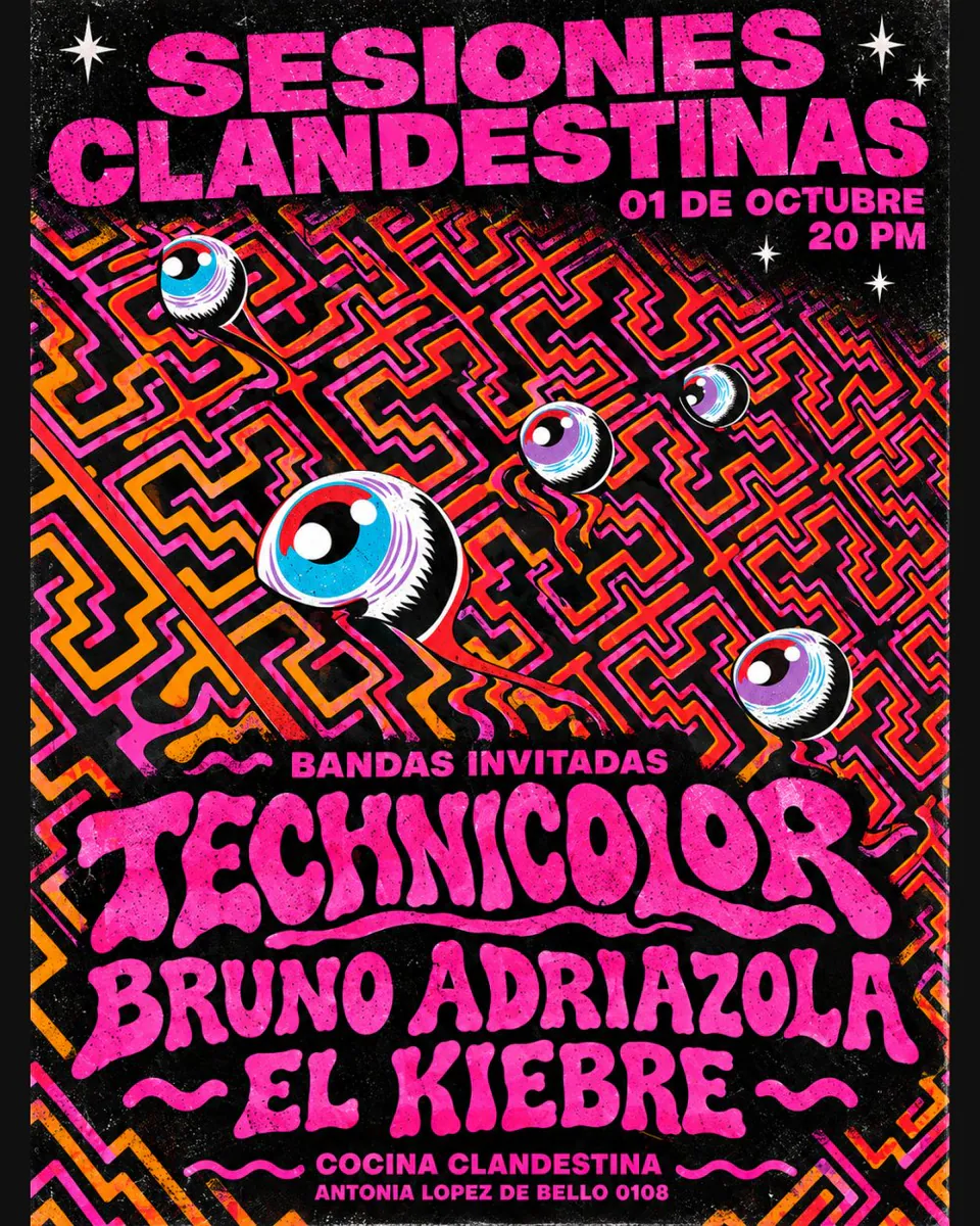 SESIONES CLANDESTINAS PRESENTA: TECHNICOLOR + EL KIEBRE + BRUNO ADRIAZOLA EN COCINA CLANDESTINA