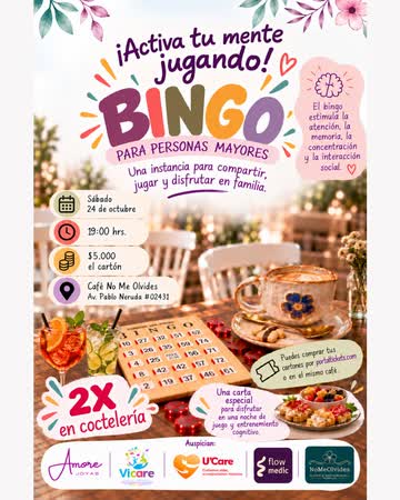 BINGO PARA PERSONAS MAYORES EN NO ME OLVIDES, TEMUCO