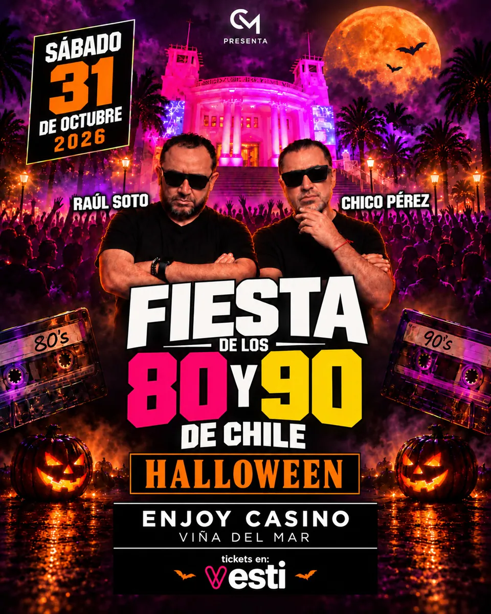 FIESTA 80 Y 90 DE CHILE HALLOWEEN ENJOY CASINO VIÑA DEL MAR