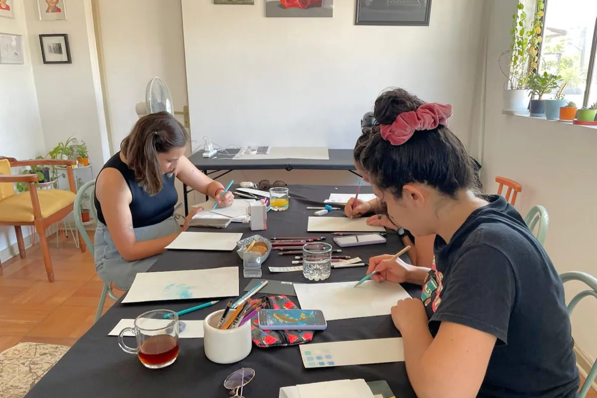 Taller de pintura madre e hija